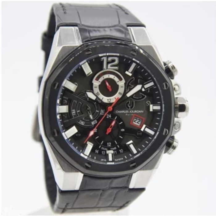 ✅Original Charles Jourdan Cj1014-1345C For ManStrap BlackBody SilverOriginal. Diskon