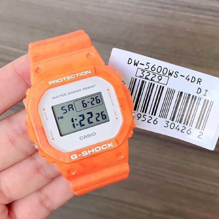 ✅Original Casio G-Shock Dw-5600Ws-4Dr Orange Jam Tangan G-Shock Ori Original Berkualitas