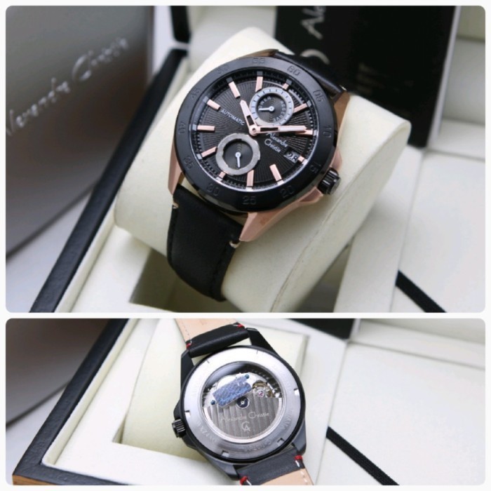 ✅Original Jam Tangan Pria Ac Alexandre Christie 3045 Automatic - Black Rosegold Terbaru