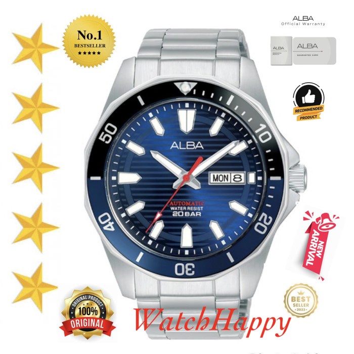 ✅New Ori Alba Al4507X1 Al4507 Blue Dial Automatic Stainless Steel 100Original Diskon