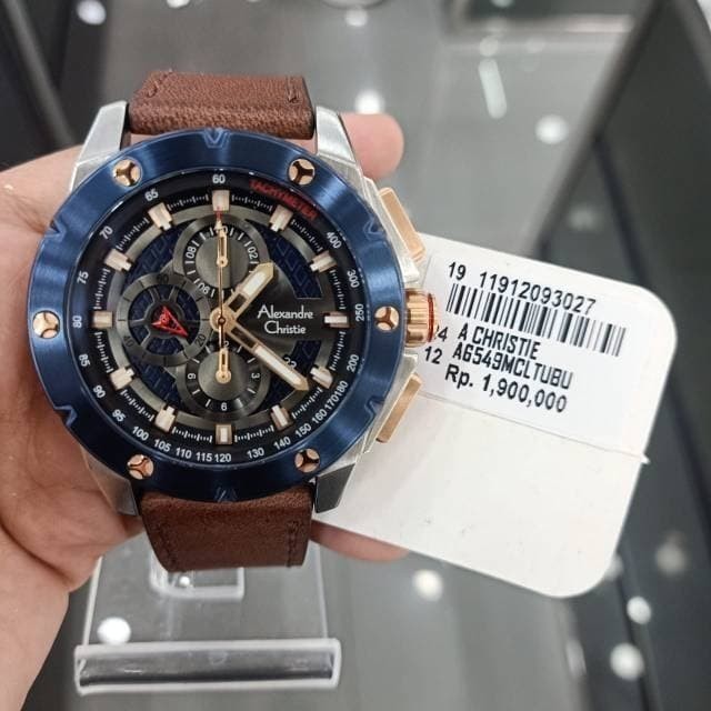 ✅Ready Jam Tangan Pria Alexandre Christie Original Ac6549 Blue Rosegold Terbatas