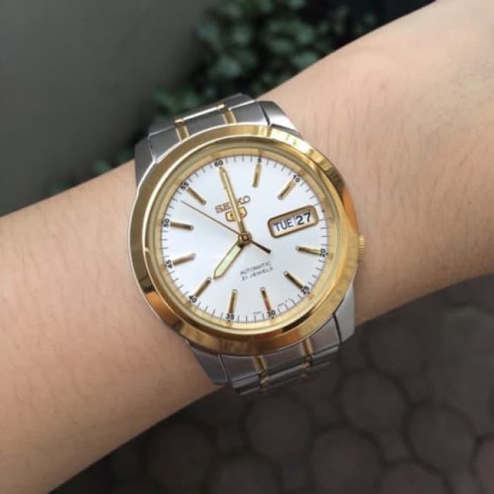 ✅Original Jam Tangan Pria Seiko 5 Automatic Snke54K1 Snke54 Silver Gold Original Limited