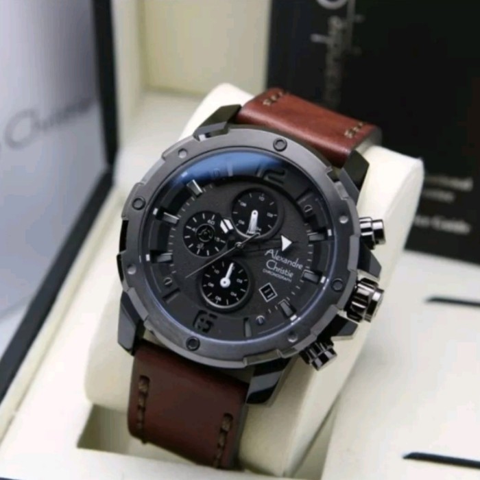 ✅Original Jam Tangan Ac Pria Alexandre Christie Ac 6410 Brown Original Terbatas