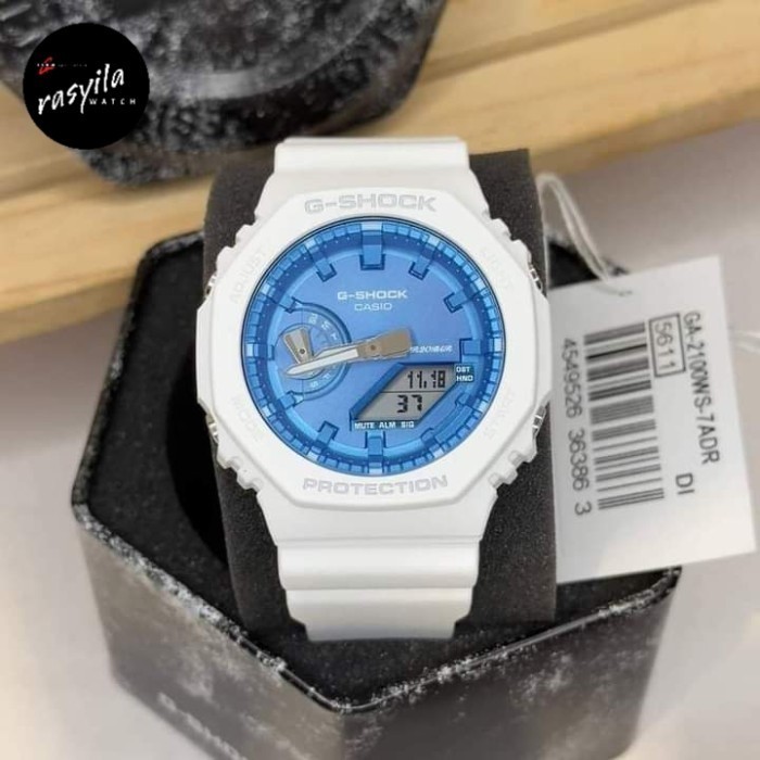 ✅Termurah Casio G-Shock Gshock Ga-2100Ws / Ga2100Ws - 7Adr White Blue Limited