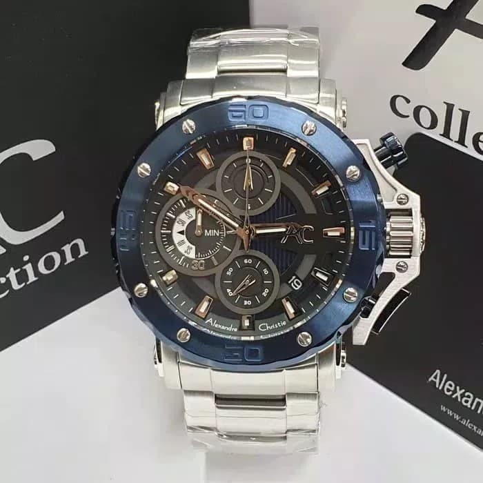 ✅Ready Alexandre Christie Ac 9205 Silver Blue Ac9205 Pria Original Diskon