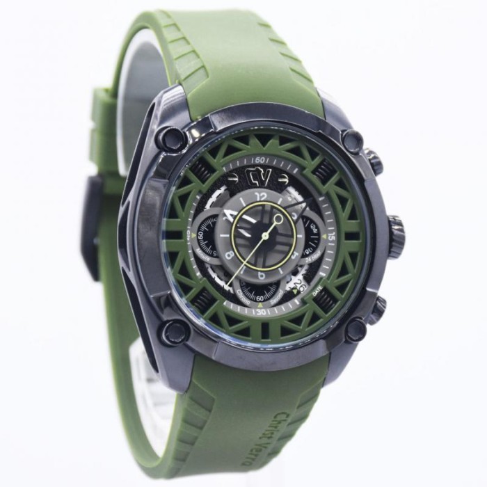 ✅Sale Christ Verra C11122G-36 Original Green Black - Jam Tangan Pria Diskon