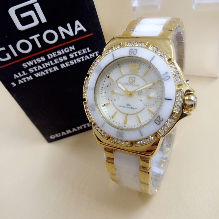 Jam Tangan Giotona GT-7058M Sapphire Glass - Keramik Mewah dengan Kaca Safir