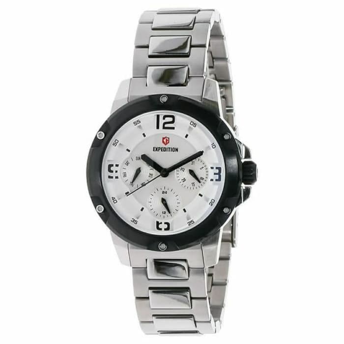 ✅Sale Jam Tangan Expedition E 6698 E6698 Wanita Silver White Original Diskon