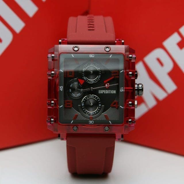 ✅Termurah Jam Tangan Wanita Pria Expedition E 6808 E6808 Red Berkualitas