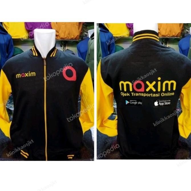 Jaket Varsity Transportasi Online Maxim - Jaket Baseball Maxim Online