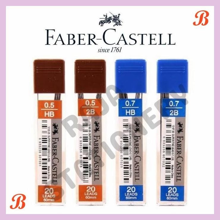 

| KG | FABER CASTELL LEAD SUPERFINE 0.5 0.7 ISI PENSIL MEKANIK FABER 2B HB