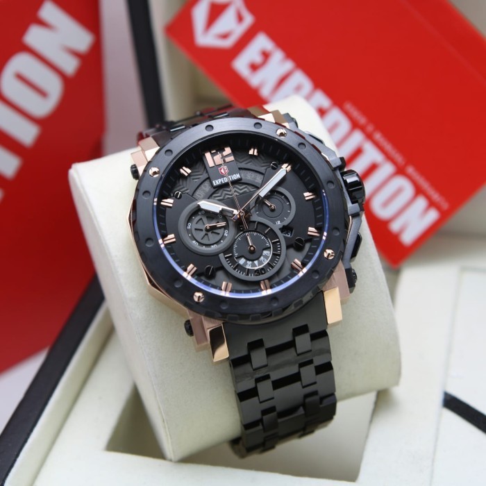 ✅Ori Expedition Pria E6402 / E 6402 Rosegold Black Rantai Original Terbaru