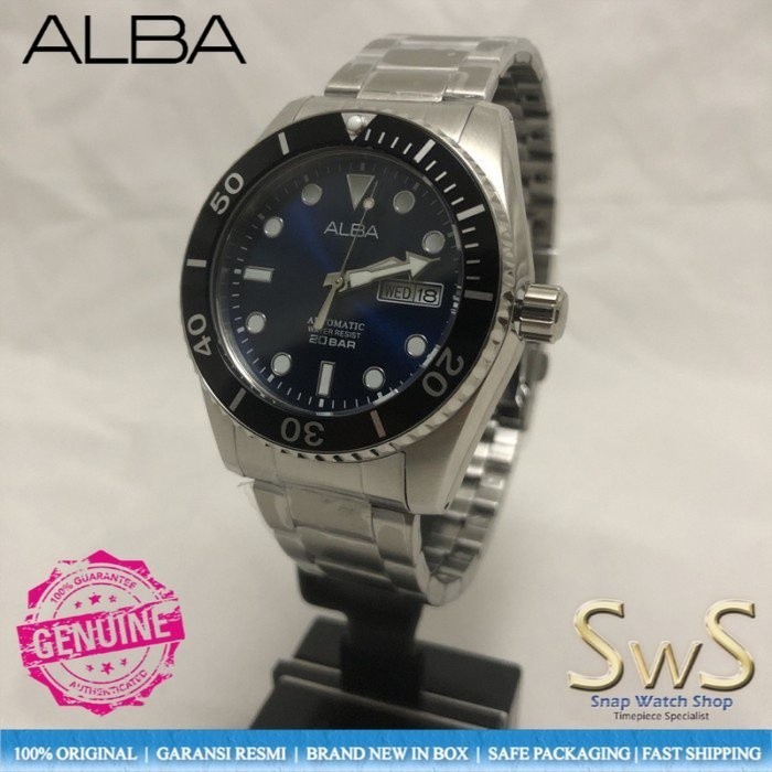 ✅Ori Jam Tangan Pria Alba Automatic Al4333 Stainless Steel Original Resmi Terbaru