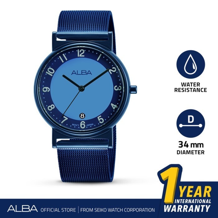 ✨Baru Jam Tangan Alba Ag8M51 Wanita Rantai Pasir Biru Original Diskon