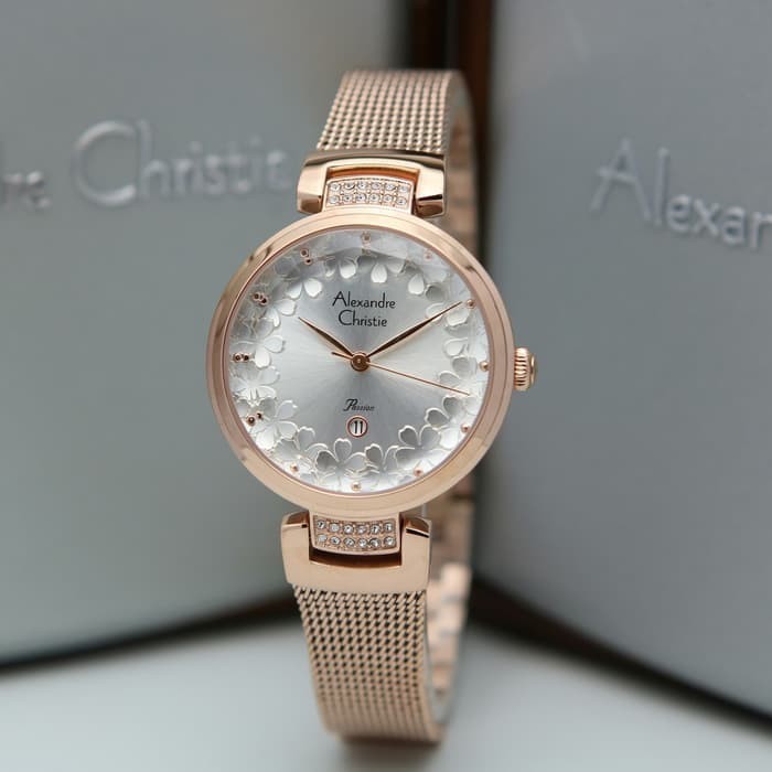 ✨Baru Jam Tangan Wanita Alexandre Christie Ac2756 / Ac 2756 Rosegold White Terbatas