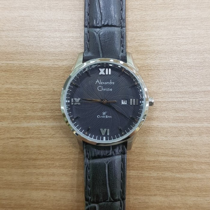 ✨Baru Alexander Christie 8457Ld Grey Dial Grey Leather Ladies Watch Berkualitas