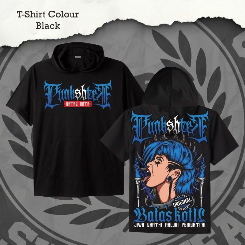 T-shirt Hoodie Motif Biru Terbaru Punkshter Batas Kota Sablon Berkualitas Tidak Mudah Luntur IE4