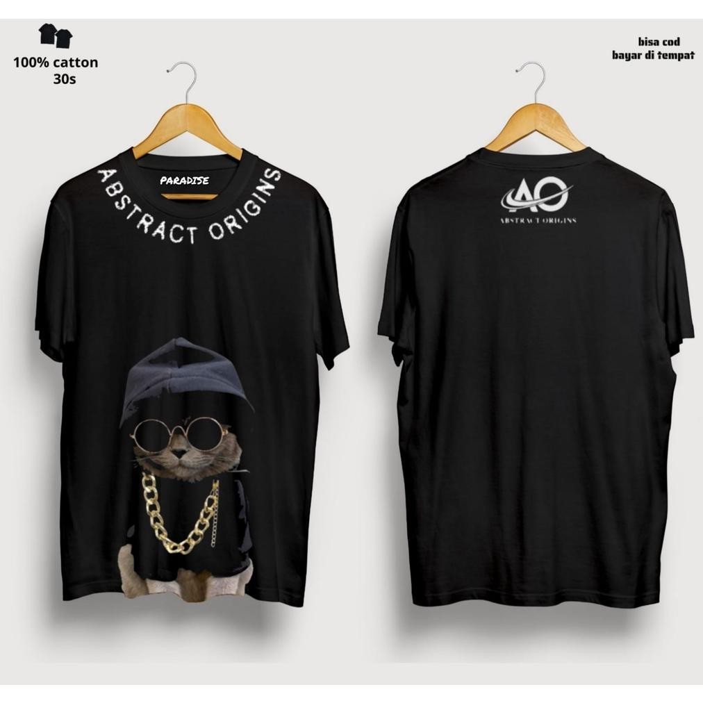 SDF T-SHIRT DISTRO CAT KALUNG EMAS ABSTRACT ORIGINS / KAOS KUCING METAL / KAOS SABLON TULISAN DI LEH