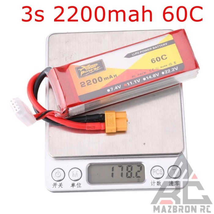 READY Lipo battery batre baterai 3s 2200MAH 11.1V 60C 60 C ZOP POWER XT60