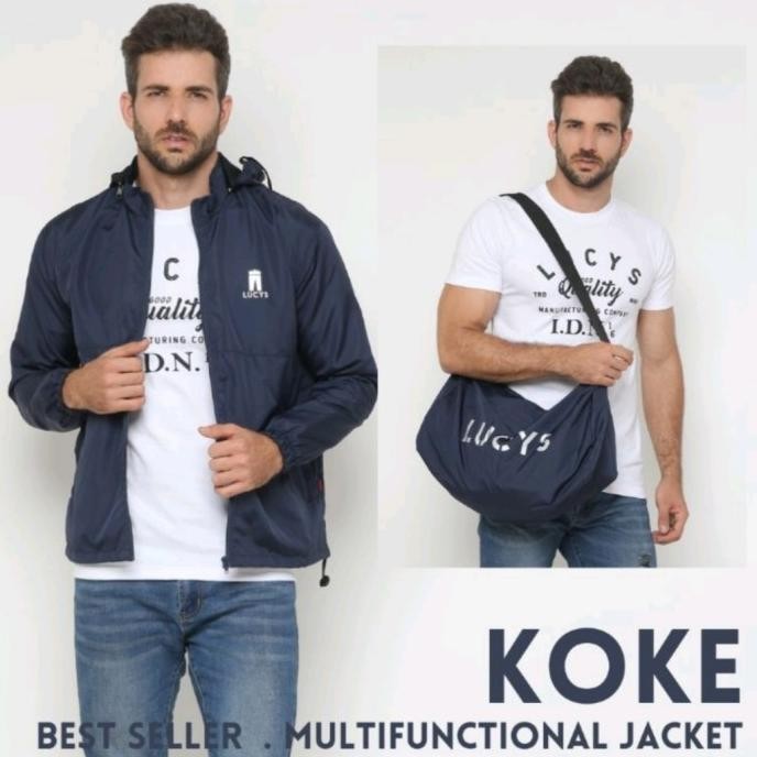 New Jaket Bisa Menjadi Tas Multifungsi Lucys Koke Unik Pria Praktis Simple Original