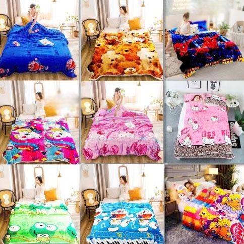 Diskon Besar Selimut Dewasa Anak Bulu Halus Motif Karakter Bola Super Lembut Selimut Pria Wanita Uni