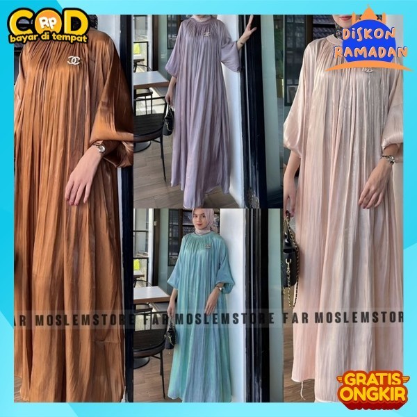Baju Dress Polos Tanggung Ibu Hamil Gamus Dres Syar'I Syari Sar I Saryi Sari Perempuan Lebaran2024 P