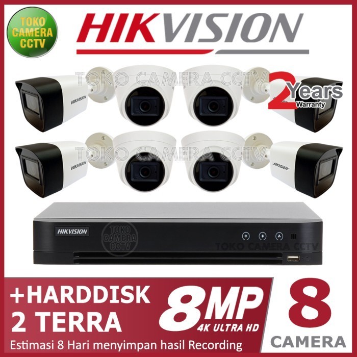 Jual PAKET CCTV 8MP 8 HDD 2TB