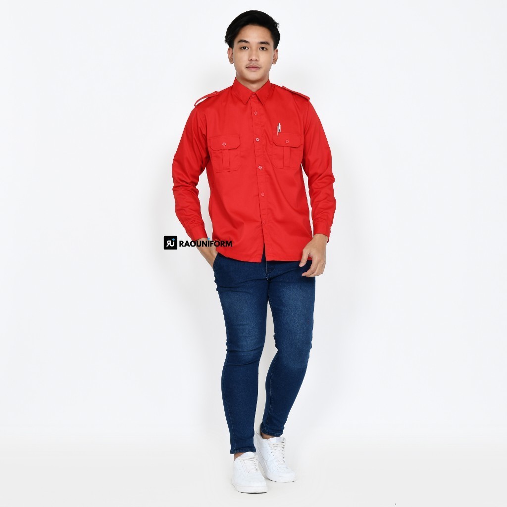 [OUR BEST] SPECIAL PRICE Baju Pdl Tangan Panjang Polos Kemeja Hitam Putih Biru Dongker Nevi Merah