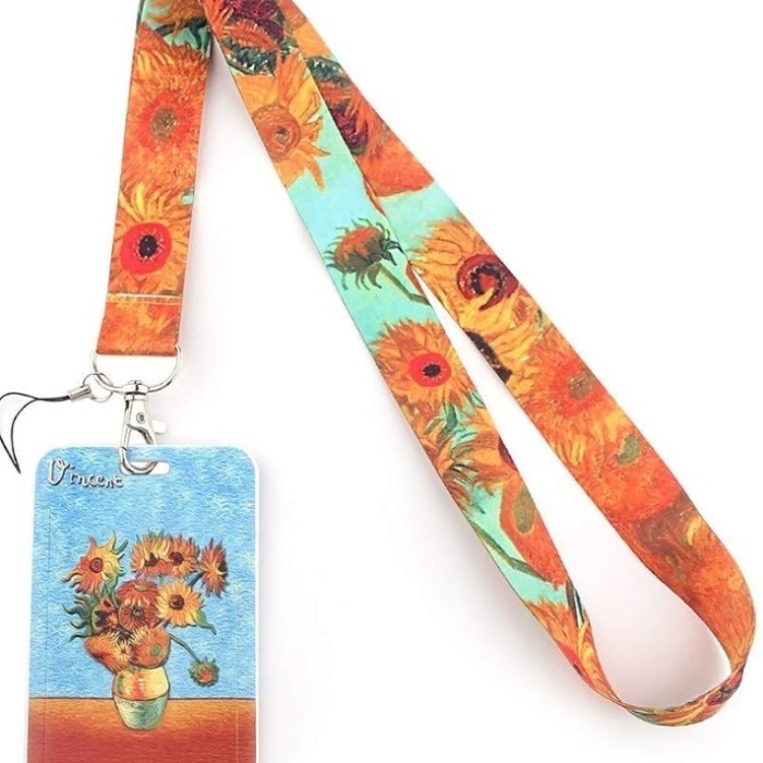 

lanyard card holder van gogh series id card name tag kalung kartu -ls01