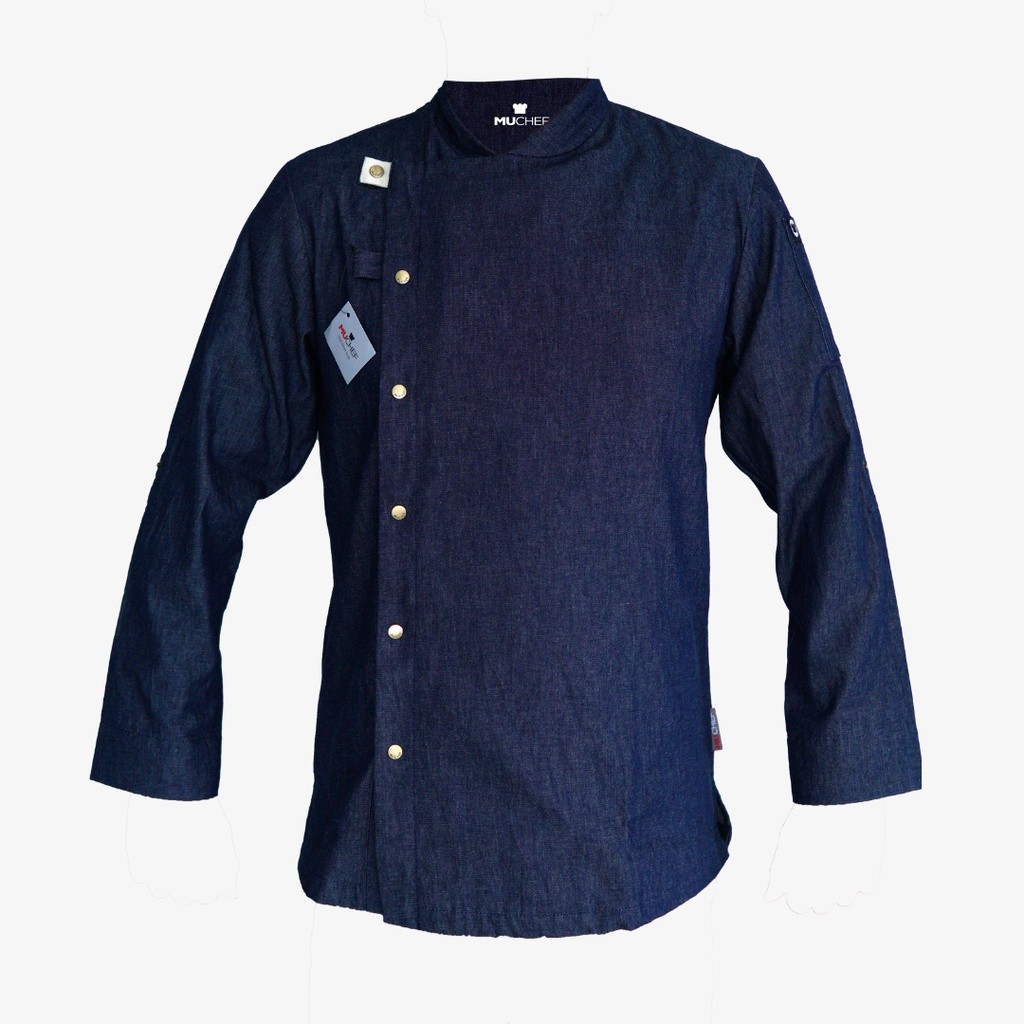 [OUR BEST] SPECIAL PRICE MUCHEF Chef Jacket / Baju Koki Casser Denim INDIGO