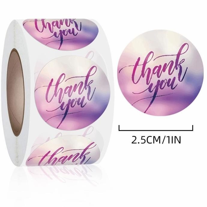 

DFG - Sticker Thank You Hologram 1 rol isi 500 Label Tempelan Paket Online TERLARIS