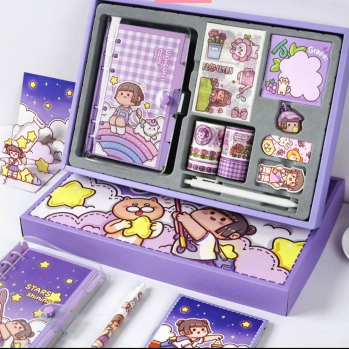 

[Baru] Journal Binder Box Set Seri Mochi Sakura/Stary Night Berkualitas