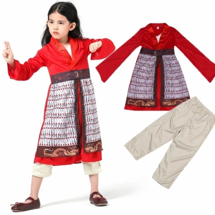 [COD] Kostum Mulan Anak Costume Mulan Disney Mulai Baju Mulan Disney Cosplay Terbaru