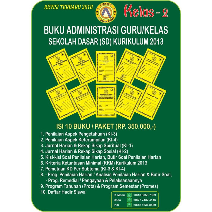 [COD] Bestseller Buku Administrasi Guru Kelas 2 Sd K13 Berkualitas