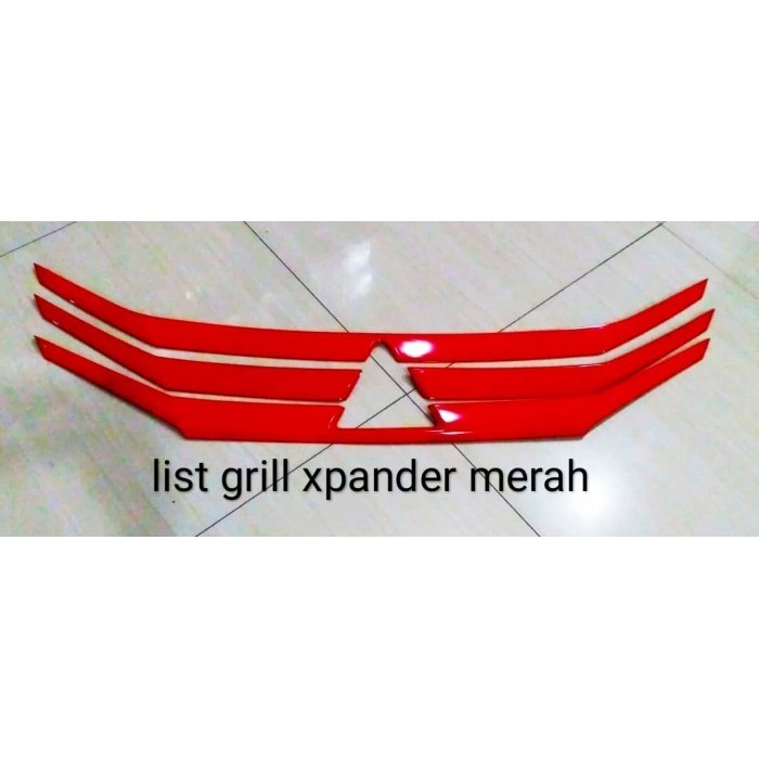 [New Ori] List Grill Depan Mitsubishi Xpander Merah / Aksesoris Depan Xpander Diskon