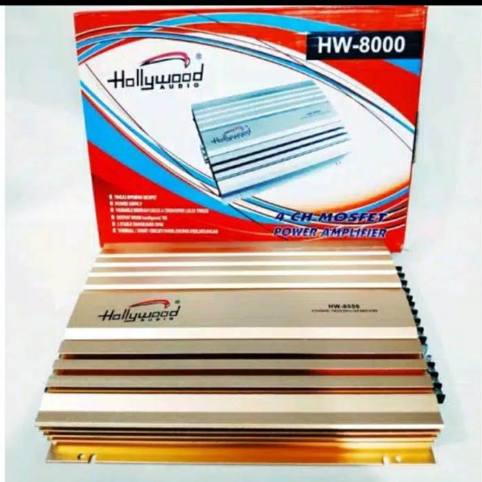 ✅Baru Power Mobil 4.Ch Mosfet Hollywood Hw-8000 Terbaru