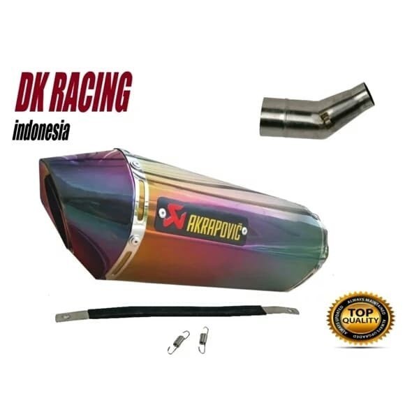✅New Ori Knalpot Racing Ninja Fi 250 Rr Mono Akrapovic Layang Rainbow Slip On Berkualitas