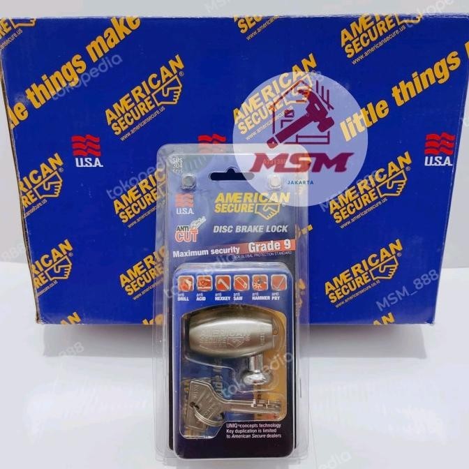 KUNCI GEMBOK CAKRAM MOTOR ORIGINAL AMERICAN SECURE Safety Lock Cakram