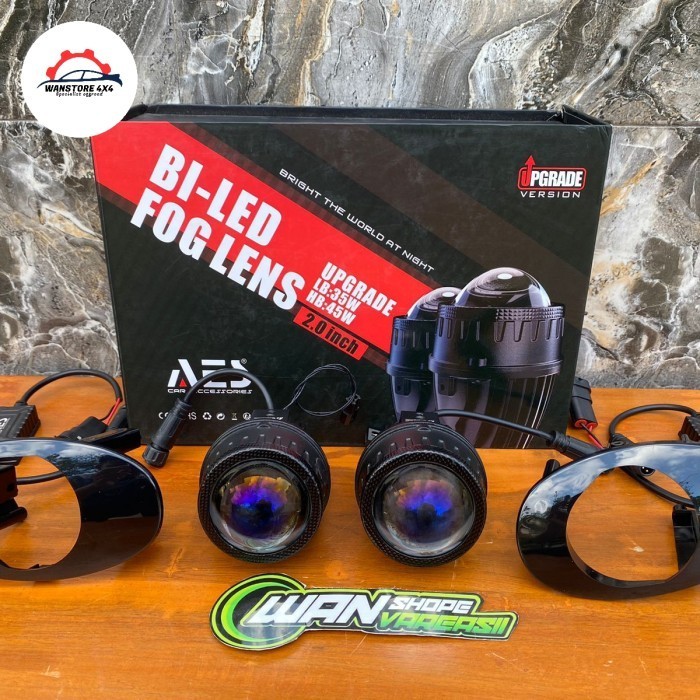 [New] Lampu Bi Led Foglamp 2 Inch Aes Lensa Blue Lens Top Quality Diskon