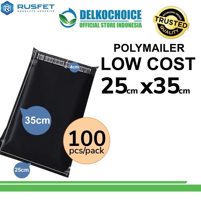 

Plastik Polymailer Pack Low Cost Amplop Polimailer Hitam 25X35 Rusfet