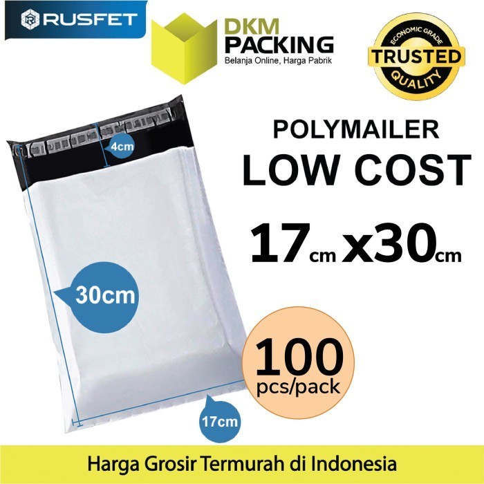 

Plastik Polymailer Pack Low Cost Amplop Polimailer Putih 17X30Rusfet