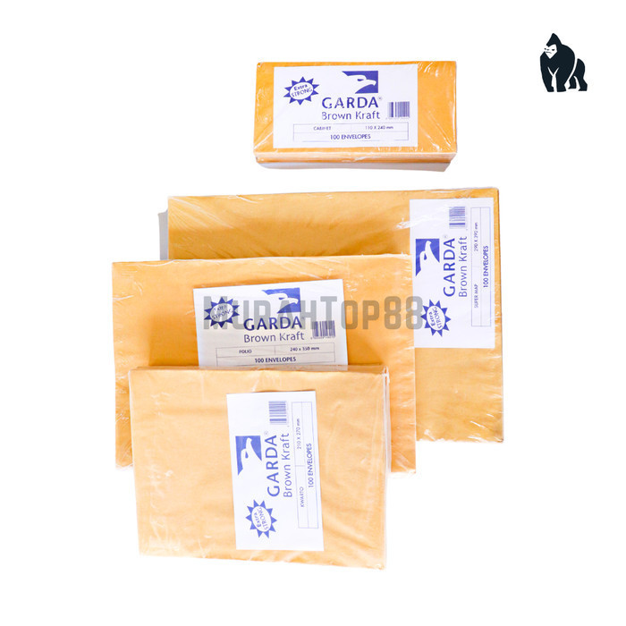 

Amplop Folio Polos 240 X 350 Mm / Brown Kraft Garda Isi 100 Pcs
