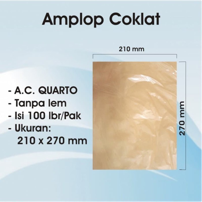 

Amplop Quarto 100 Lbr/Pak Ukuran 210 X 270Mm