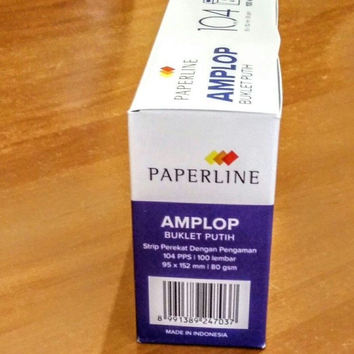 

Amplop Putih Polos 104 Paperline/Ppl Uk, 59 X 152Mm/80Gr