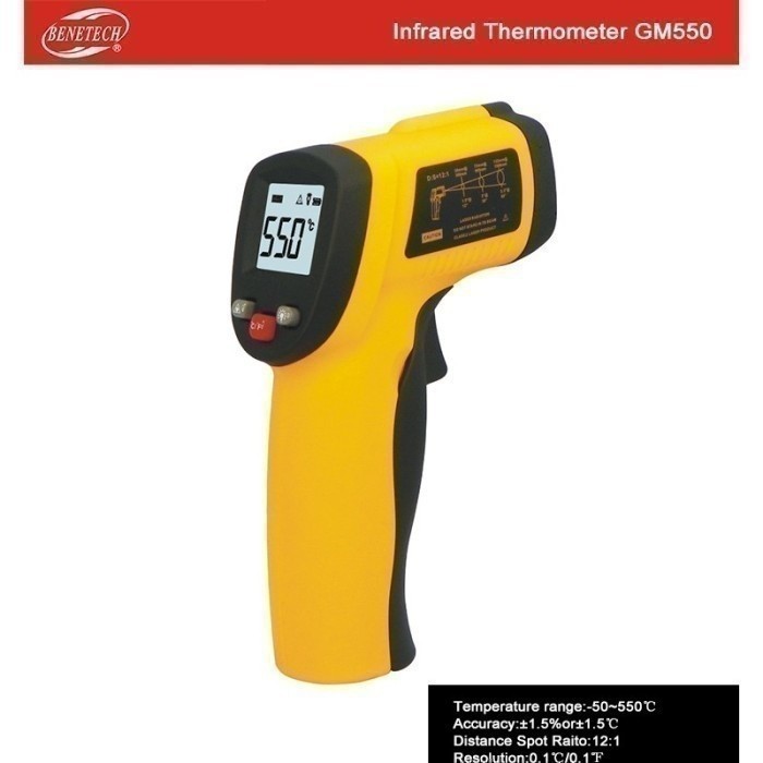 Infrared Thermometer Benetech Gm550 Termometer Gun Thermo Gm-550 550C