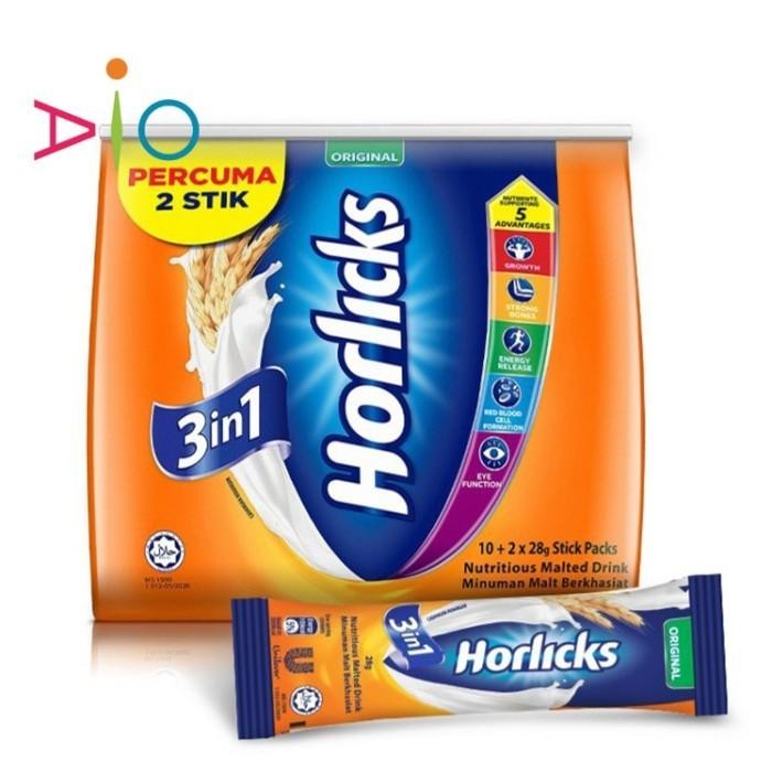 

TERBAIK HORLICKS 3IN1 NUTRITIOUS MALTED DRINK ORIGINAL (10 X 28G)