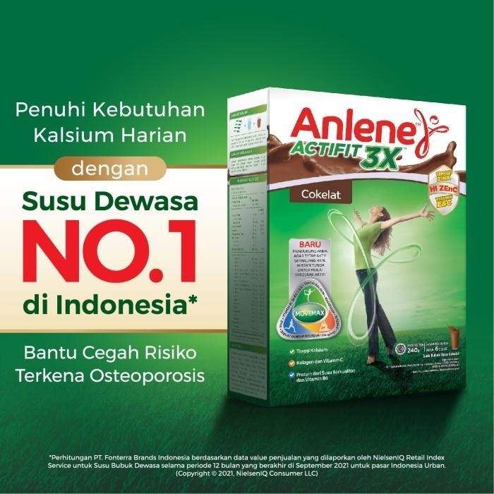 

TERBAIK ANLENE ACTIFIT 3X SUSU BUBUK COKELAT 2X 240G-TULANG, SENDI & OTOT