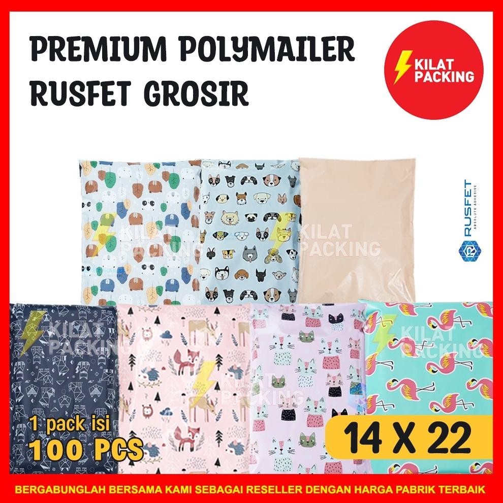 

TIO POLYMAILER UKURAN 14CM X 22CM / AMPLOP PLASTIK PACKING RUSFET PREMIUM TERMURAH - PACK TERLARIS