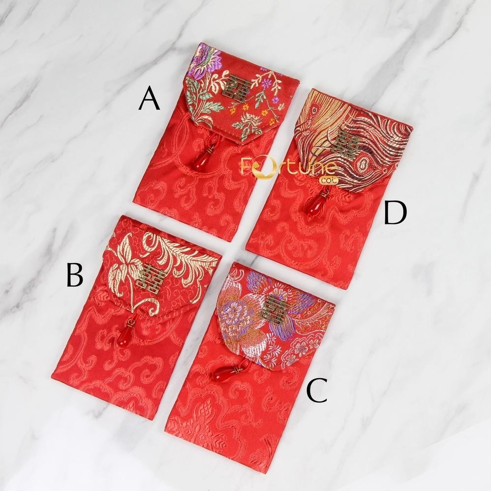 

TIO Angpao Sangjit Wedding Engagement Lamaran Kawinan Hong Bao Red Envelope Shuang XI Kain Gantung Merah TERLARIS