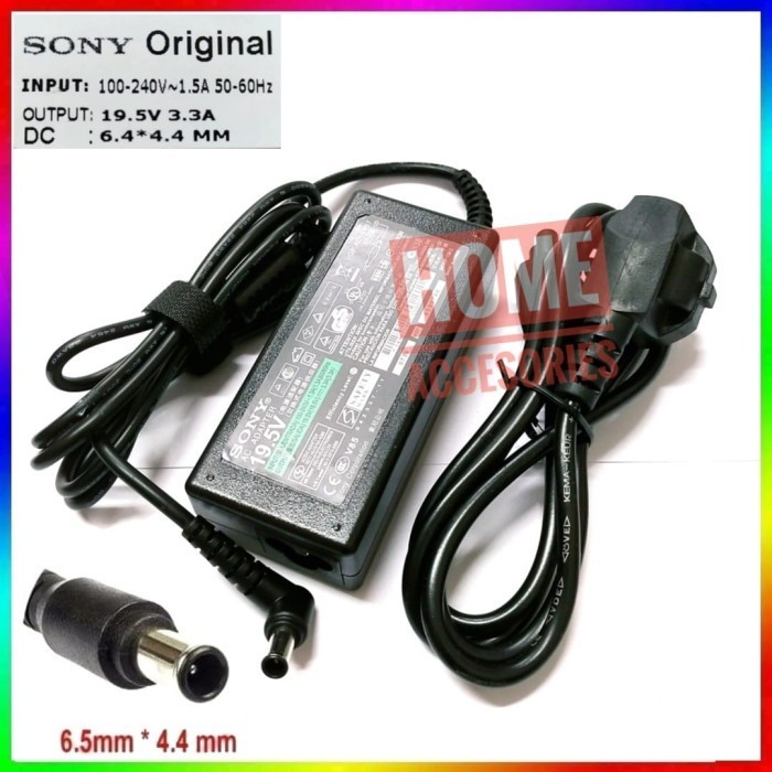 Charger Adaptor Sony Vaio 65W 19.5V 3.3A Vgp-Ac19V48 Vgp-Ac19V63 Ac19V Best